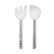 Wilton Armetale Reggae Salad Serving Set, 13-Inch, Silver, nib