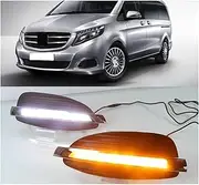 QXLKJ 1Pair LED Daytime Running Light Compatible for Mercedes Benz V-Class Vito V250 V260 2016 2017 2018 2019 Car Accessories DRL Fog Lamp