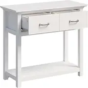 Merryluk Oxford Design Console Table with Drawer and Storage Shelves, Foyer Sofa Table Narrow for Entryway, Living Room, Hallway, White