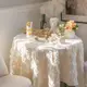 法式鄉村公主風蕾絲桌布刺繡輕奢高級感生日拍照餐桌布歐式復古