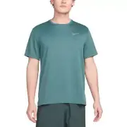 Nike Mens Dri FIT Miler UV Running Tee - Green/Silver