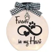 Stony Creek Furever in my Heart Dog Sympathy Lighted Jar Pet Memorial 4.7" NIB