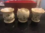 Lenox Holiday Christmas Votive Holders Tealight Candles - Set of 3 - NEW