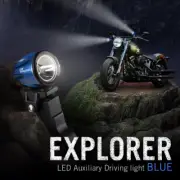 mini LED light spot beam blue housing 22- 25mm dia. bar fits Moto Guzzi Triumph