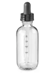 80 Pcs 2 oz [60ml] CLEAR Boston Round Glass Bottles Dropper with Graduated Marks