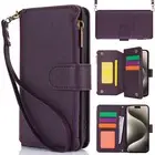 For Samsung Galaxy Note20 Ultra A15 A25 A53 Leather Zipper Crossbody Wallet Case