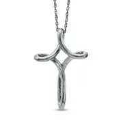 Looped Cross Pendant in Sterling Silver