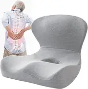 Memory Foam Seat Cushion,Office Chair Cushion with Non-Slip Bottom, Washable Cover, Comfortable Cushion for Home Office Chair Pad, Car Seat, Wheelchair,Grey