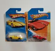 Hot Wheels 2010 New Models '62 Ford Mustang Concept Yellow & Red Lot Of 2