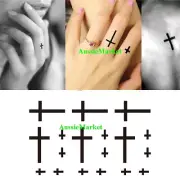 1 x sheet temporary tattoo stickers black cross body art fancy dress ladies men