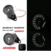 Black Digital LED Motorcycle Tachometer Speedometer Gauge & Bracket 12V 12000RPM