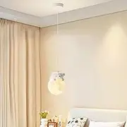 TONFON Retro White Resin Pendant Light Minimalist Style Chandelier Creative Bear/Rabbit Hanging Light for Kitchen Island Living Room Bedroom Bedside Dining Room Hallway Ceiling Light Fixture(B)
