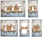 SEASHELL STARFISH BEACH LIGHT SWITCH COVER PLATE K 1 U PICK PLATE SIZE