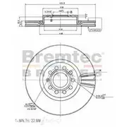 Bremtec Euro-Line GeoZinc Coated Brake Rotor - BDR17060EL
