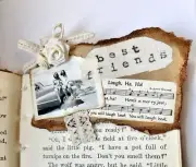 Handmade Altered Paperclip Embellishments Junk Journal Ephemera. Best Friends