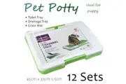 12x Dog Puppy Toilet Training Potty Indoor Portable Pet Loo Tray Grass Pad Mat