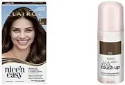 Clairol Hair Colour Bundle: Clairol Nice'N Easy 5 Natural Medium Brown + Root Touch Up Root Concealing Spray - Medium Brown, For Brown Hair