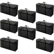 riin 8x Large Home Storage Bag Waterproof Clothes Quilt Organizer for Moving House Luggage Xmas Christmas Tree Model#120 Black