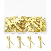 100 Pcs Picture Hangers, 50lb Picture Hooks(50 Hangers + 50 Nails), Gold
