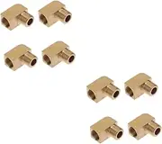 ULTECHNOVO 2sets Brass Fittings Sma Connectors Barstock Cross Connector Thread Connectors Adapters Elbow Fitting Tubaware Forged 90 Degree Pipe Connector Barstock Connector Yellow 4pcs*2