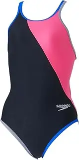 [Speedo] [Speed] Women's Fun Piece Crochet Turns Suit Fanpiece Claw Turns Suit Training Swimsuit, Black/Pink, S