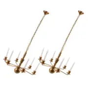 2pcs Lamp Model Light Adornment Sand Table Ornament Luminous Ceiling Lamp