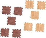Mipcase 10Pcs Interlocking Floor Mats Thick Eva Puzzle Play Mats with Faux Wood Grain Finish for Living Room and Bedroom Non Slip and Easy to Clean Each