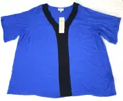 Autograph Size 24 Blouse Top New with Tags Blue and Black