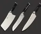 Chef Knife Set Cleaver Santoku Stainless Steel ABS Handle Slicing Beef Cut Chop