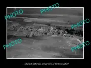 OLD POSTCARD SIZE PHOTO ALTURUS CALIFORNIA, AERIAL VIEW OF THE TOWN c1930