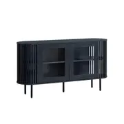 Lenora Buffet Unit Sideboard Credenza Cabinet 148cm 2 doors slat black