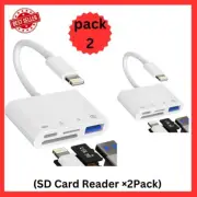 SD Card Reader for Iphone 14 13 Light to USB Micro TF Charger Cable Dongl-pack2