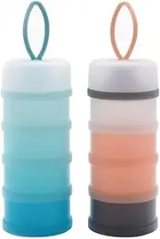 Kisangel 2pcs Box Detachable Milk Dispenser Travel Biscuit Snack Organizing Design Powder Non-Spill Infant Camping Baby Food for Compartment Storage Independent Container Case Home Formula