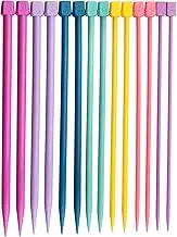 Knitting Needles Set - 7 Pairs (14PCS) 25cm Plastic Straight Pins, Multi-Colour 4-10mm for Beginners & Crafters