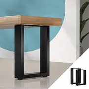 Oikiture Table Leg Desk Coffee Dining Furniture Hardware Metal Legs X2 Home Improvement Bench Box Steel DIY Industrial Rectangle 40 X 30CM