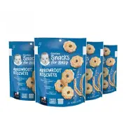 Gerber Snacks for Baby Arrowroot Biscuits, 5.5 Ounce Pouch - Pack of 4