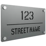 ProtectorAl 380 x 220mm Palladium Silver Aluminium Cut Through Custom House Sign