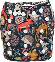 Baby Pocket Diaper Nappy Reusable Washable 8lbs to 36lbs (Fox Rabbit Owl)