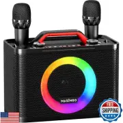 MASINGO New Karaoke Machine for Adults and Kids with 2 Wireless Microphones,