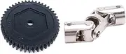 1set Rc Double Universal Joint Cardan Joint Gimbal Couplings with Screw,5X5mm & 1x Metal Spur Gear 45T 0.8M(32P) 8053