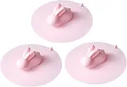 3pcs Rabbit Shape Sink Drain Cover Silicone Sink Plug for Kitchen Bathroom Odor Prevention Strainer Pad (l Size)