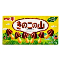 在飛比找蝦皮商城優惠-meiji明治 香菇造型餅乾-巧克力口味(盒裝) 40g【D