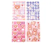 aerkesd 4Pcs A5 Notebooks Smooth to Write Cartoon Pattern Cover Portable Paper Mini Notepads for Students-10