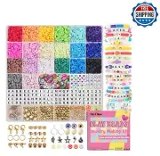 5000 pcs Clay Beads Bracelet Making Kit, Friendship Bracelet Kits Flat Beads.