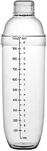 tooloflife 1000ml Drink Shaker Large Cocktail Shaker and Strainer Milk Bottle Lids Plastic Tea Strainer Mixer with Clear Scale for Bar Gifts