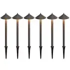 GOODSMANN 6PK Landscape Lighting Low Voltage Path Lights Floodlight Outdoor