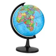 World Globe with Stand Geography Educational Globe for Students & 13" Blue
