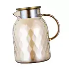 Glass Pitcher Water Carafe with Lid with Handle Easy to Clean Borosilicate Glass