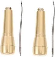 BELLIFFY 2Pcs Shoe Repair Tools with Copper Handle Lightweight Sewing Awls for DIY Leather Craft Compact Prickers for Shoes Tents Backpacks Repair