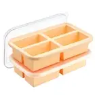Super Ice Cube Tray 1 Cup X 4 Portions Big Silicone Freezing Mold with Lid, f...